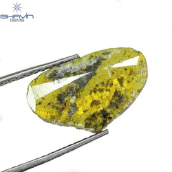 1.43 CT Heart Slice Shape Natural Diamond Yellow Color I3 Clarity (14.08 MM)