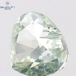 0.22 CT Heart Shape Natural Diamond Bluish Green Color VS2 Clarity (3.60 MM)