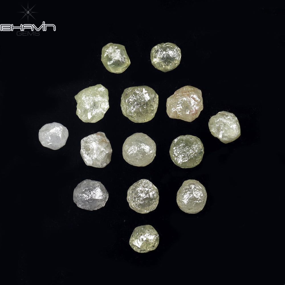 5.93 CT/14 PCS Rough Shape White Color Natural Diamond I3 Clarity (4.43 MM)
