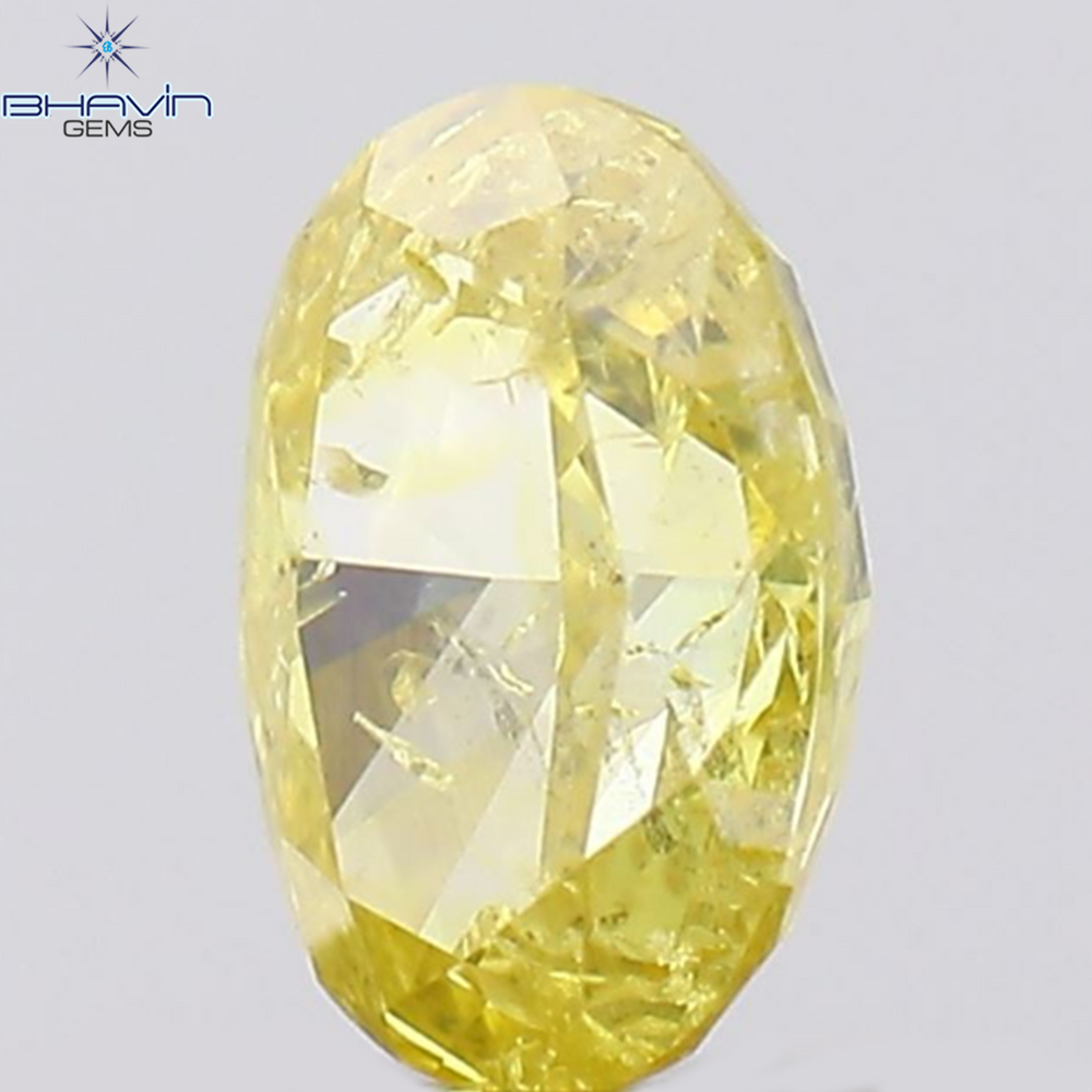 0.20 CT Oval Shape Natural Diamond Yellow Color I1 Clarity (4.25 MM)