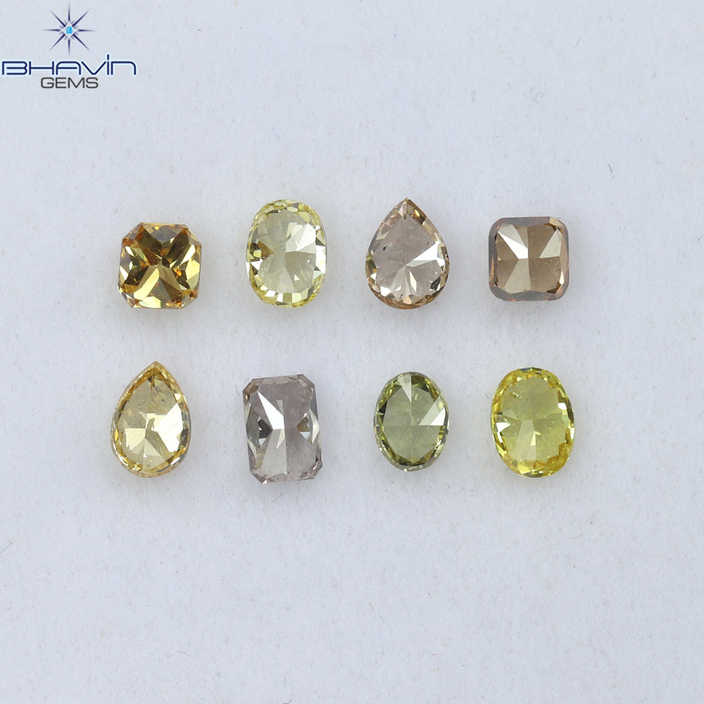 0.93 CT/8 Pcs Mix Shape Natural Diamond Mix Color VS2 Clarity (3.50 MM)