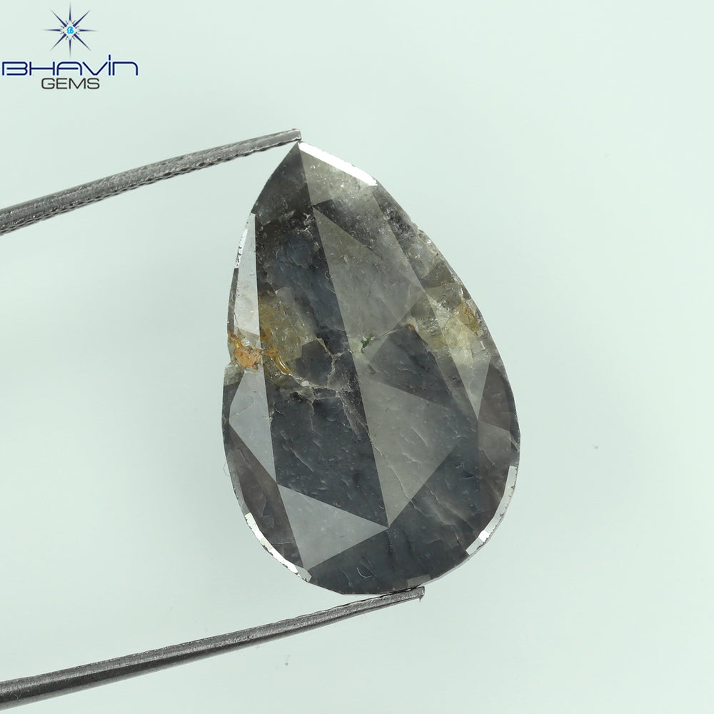 5.69 CT ペア スライス シェイプ ナチュラル ダイヤモンド グレー カラー I3 クラリティ (14.00 MM)