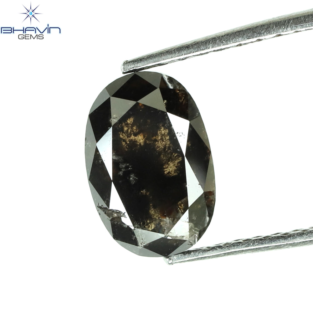 1.56 CT Oval Shape Natural Diamond Salt And Papper Color I3 Clarity (8.46 MM)