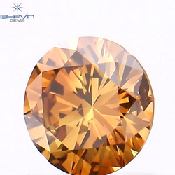 0.24 CT Round Shape Natural Diamond Pink Brown Color SI1 Clarity (3.94 MM)