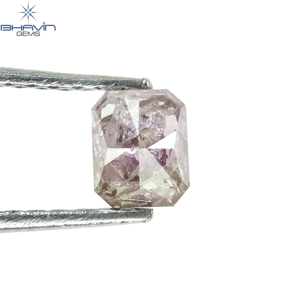 0.46 CT Radiant Shape Natural Diamond Pink Color I3 Clarity (4.67 MM)