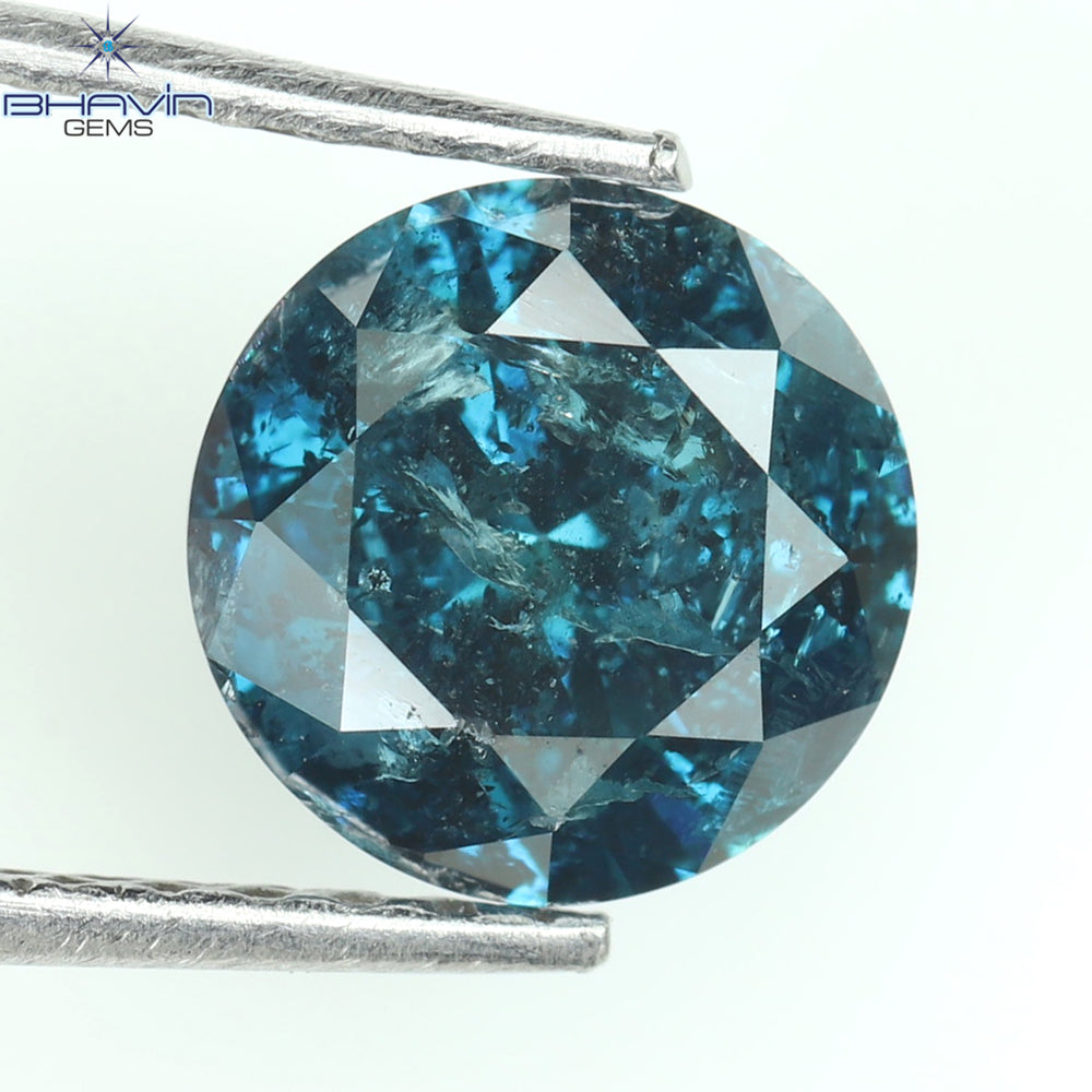 1.16 CT Round Diamond Natural Diamond Blue Color I3 Clarity (6.72 MM)