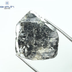 5.45 CT Slice Shape Natural Diamond Salt And Pepper Color I3 Clarity (18.41 MM)