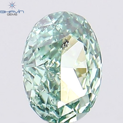 0.10 CT Oval Shape Natural Diamond Intense Green Color SI2 Clarity (3.57 MM)