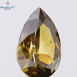 0.51 CT Pear Shape Natural Diamond Champagne Color SI2 Clarity (6.43 MM)
