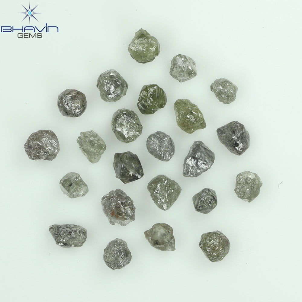 4.08 CT/23 PCS Rough Shape Salt And Pepper Color Natural Diamond I3 Clarity (3.51 MM)