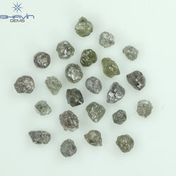 4.08 CT/23 PCS Rough Shape Salt And Pepper Color Natural Diamond I3 Clarity (3.51 MM)