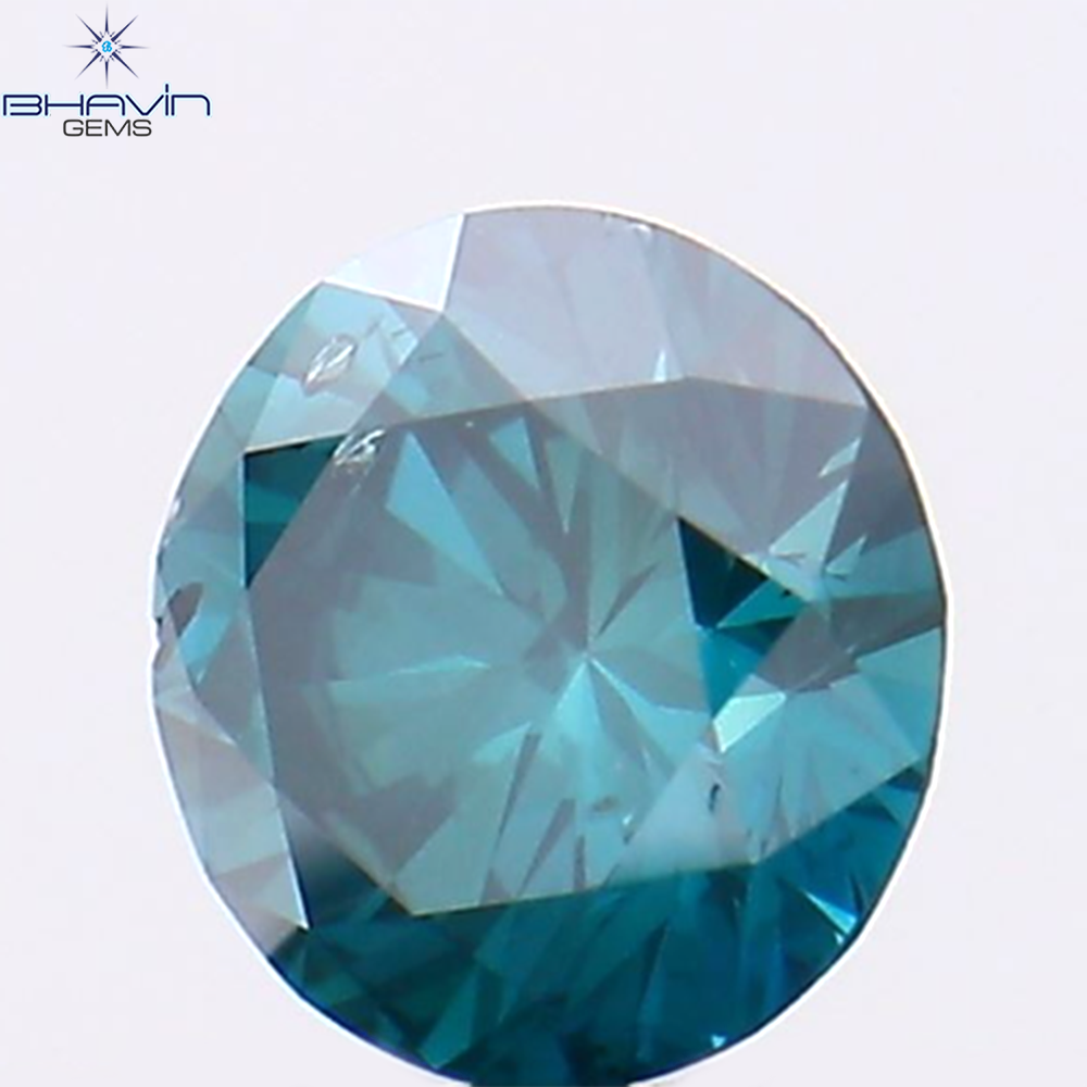 0.24 CT Round Shape Natural Diamond Blue Color SI1 Clarity (4.00 MM)