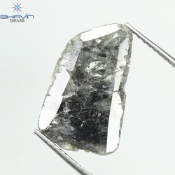 3.06 CT Slice Shape Natural Diamond Salt And Pepper Color I3 Clarity (17.50 MM)