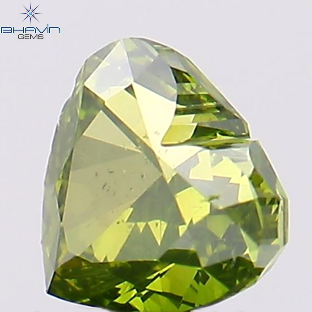 0.45 CT Heart Shape Natural Diamond Green Color SI2 Clarity (4.72 MM)