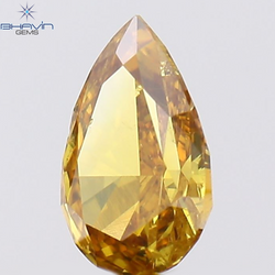 0.21 CT Pear Shape Natural Diamond Orange Color SI1 Clarity (4.85 MM)