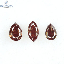 0.20 CT/3 Pcs Mix Shape Natural Diamond Pink Color VS2 Clarity (3.63 MM)