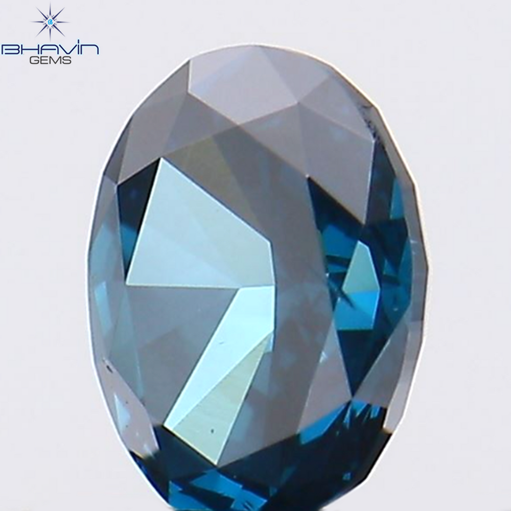 0.24 CT オーバル シェイプ ナチュラル ダイヤモンド ブルー カラー VS2 クラリティ (4.29 MM)