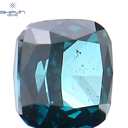 0.27 CT クッション シェイプ ナチュラル ダイヤモンド ブルー カラー VS2 クラリティ (3.68 MM)
