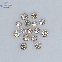 0.38 CT/15 Pcs Round Shape Natural Loose Diamond Brown Pink ((Argyle) Color VS2 Clarity (2.00 MM)