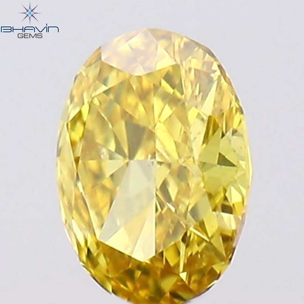 0.11 CT Oval Shape Natural Diamond Orange Yellow Color VS2 Clarity (3.43 MM)