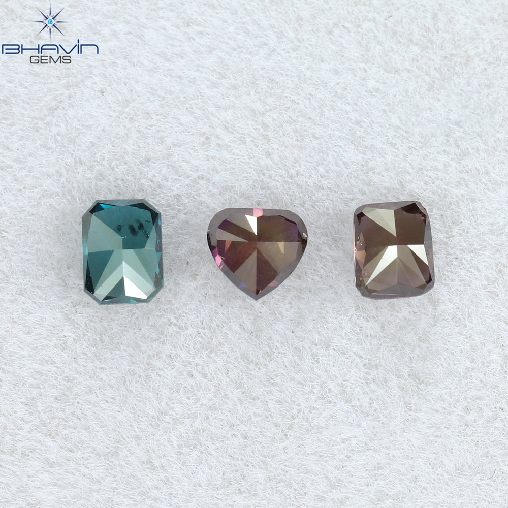 0.33 CT/3 Pcs Mix Shape Natural Diamond Mix Color SI1 Clarity (3.19 MM)