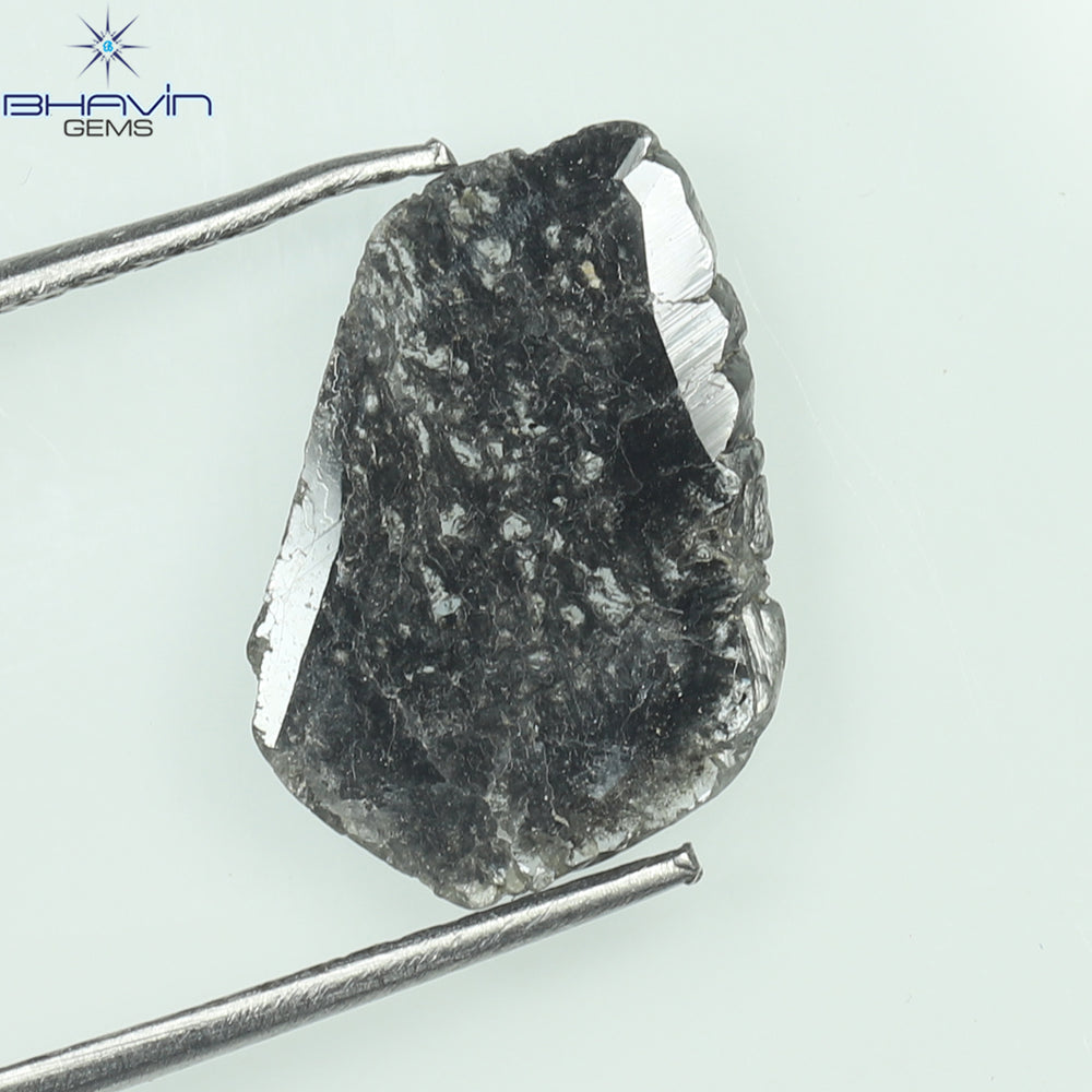 1.10 CT Slice Shape Natural Diamond Salt And Papper Color I3 Clarity (13.00 MM)