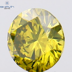0.14 CT Round Shape Natural Diamond Green Yellow Color VS2 Clarity (3.28 MM)
