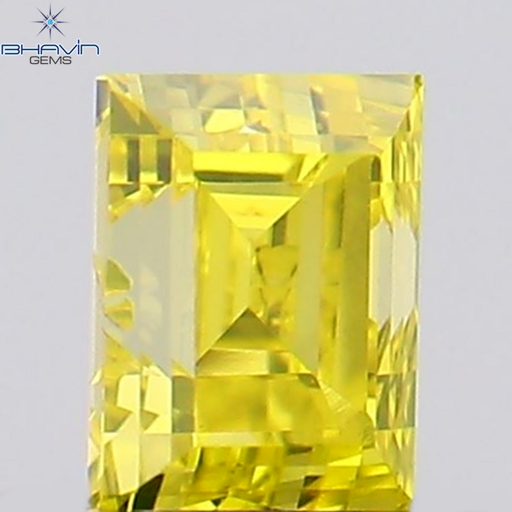 0.14 CT Square Cut Natural Diamond Enhanced Yellow Color SI1 Clarity (2.92 MM)