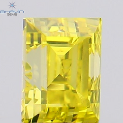0.14 CT Square Cut Natural Diamond Enhanced Yellow Color SI1 Clarity (2.92 MM)
