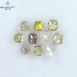 1.97 CT/10 Pcs Cushion Shape Natural Diamond Mix Color I1 Clarity (3.65 MM)