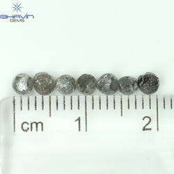 1.17 CT/7 Pcs Uncut Shape Salt And Pepper Natural Loose Diamond I3 Clarity (3.10 MM)