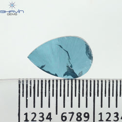 0.59 CT Pear Shape Natural Diamond Blue Color I1 Clarity (8.80 MM)