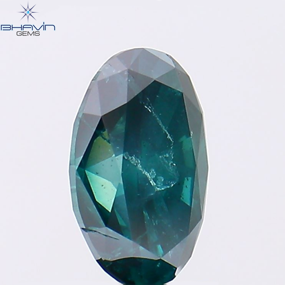 1.65 CT Oval Shape Natural Diamond Greenish Blue Color I2 Clarity (9.03 MM)