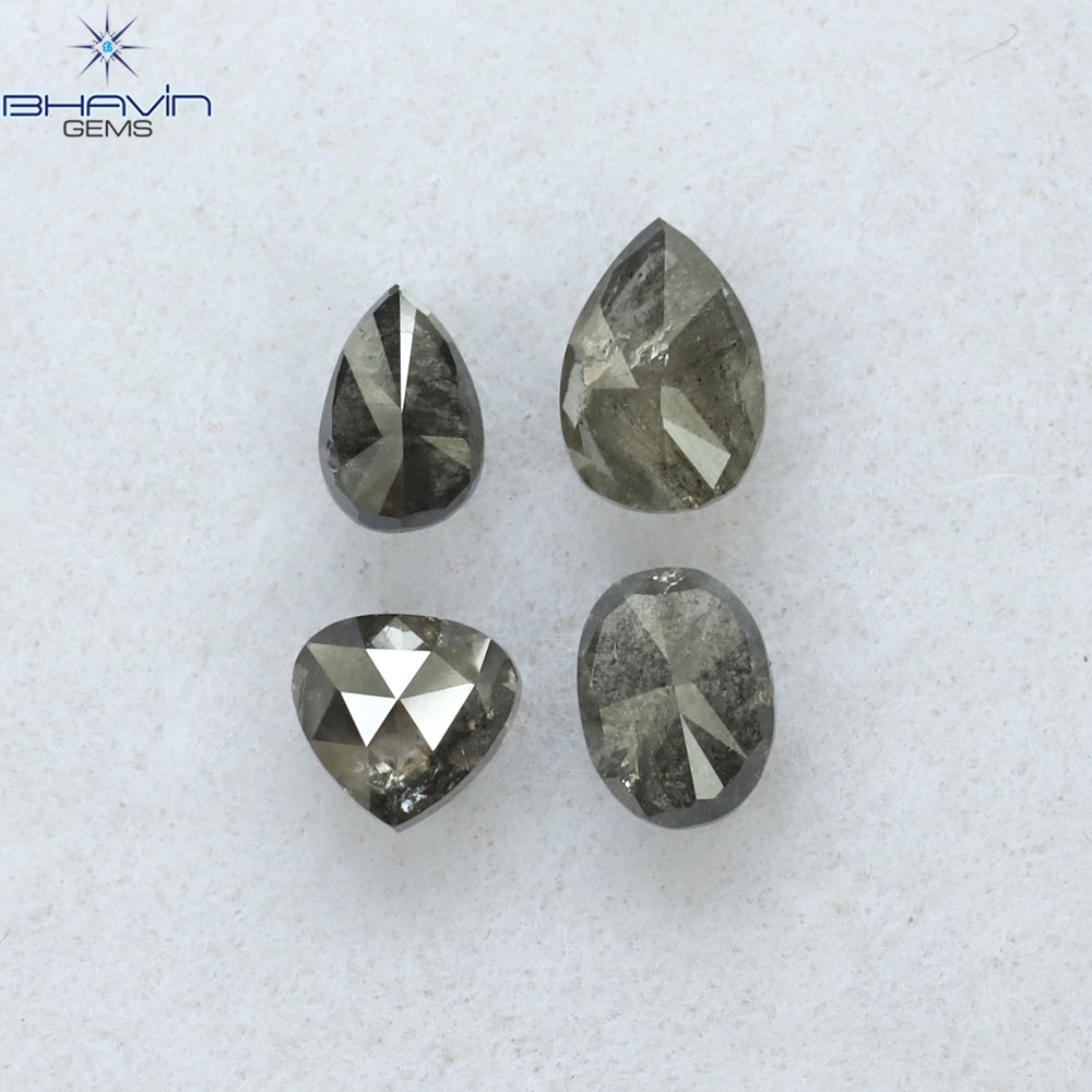 0.83 CT/4 PCS Mix Shape Natural Diamond Salt And Pepper Color I3 Clarity (4.95 MM)