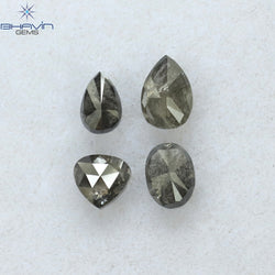 0.83 CT/4 PCS Mix Shape Natural Diamond Salt And Pepper Color I3 Clarity (4.95 MM)