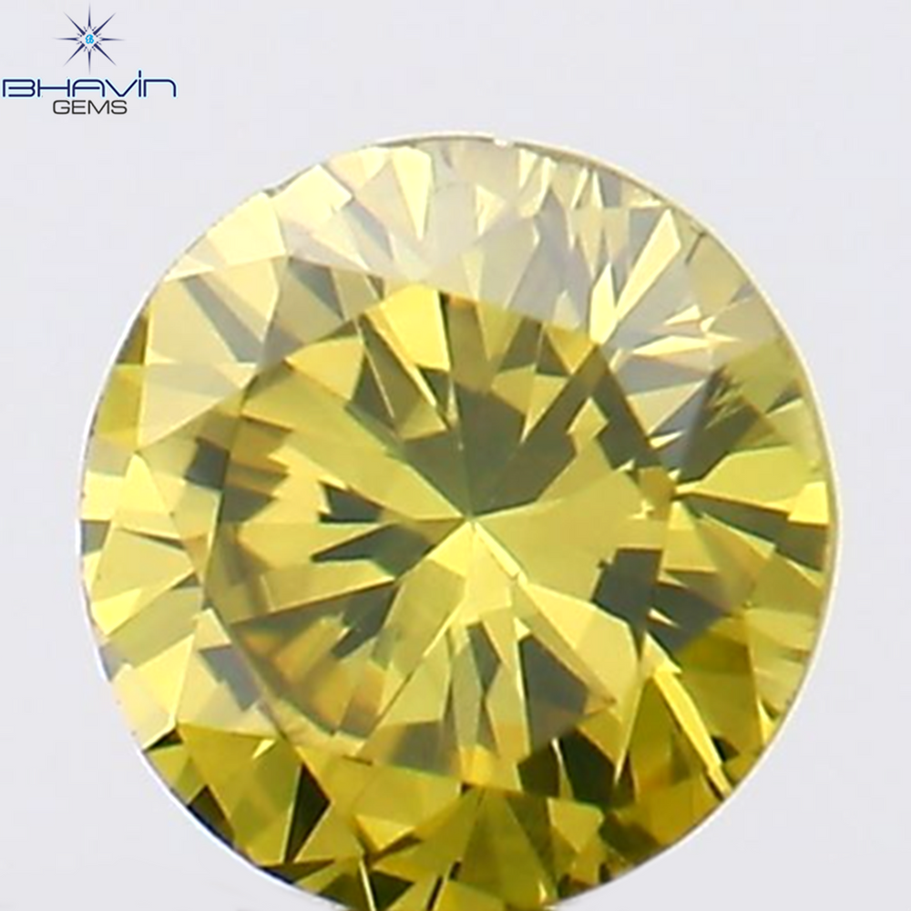 0.12 CT Round Shape Natural Diamond Green Yellow Color VS2 Clarity (3.23 MM)