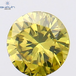 0.12 CT Round Shape Natural Diamond Green Yellow Color VS2 Clarity (3.23 MM)