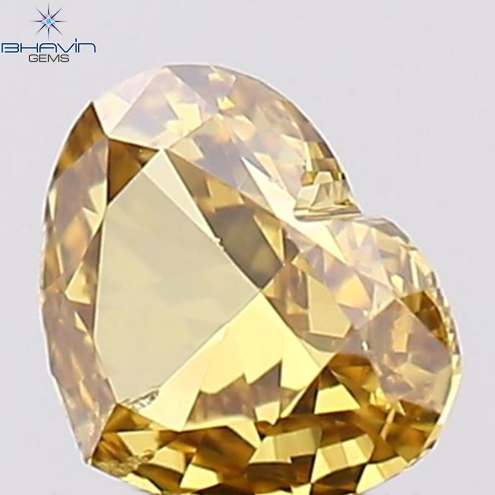 0.19 CT Heart Shape Natural Diamond Orange Color VS2 Clarity (4.00 MM)