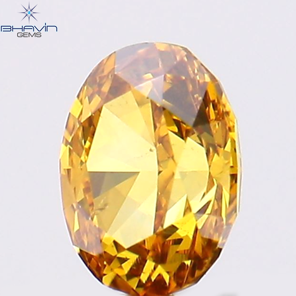 0.21 CT Oval Shape Natural Diamond Orange Color VS1 Clarity (3.96 MM)