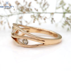 Round Diamond Brown Diamond Natural Diamond Ring Gold Ring Engagement Ring