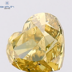 0.45 CT Heart Shape Natural Diamond Brown Yellow Color SI1 Clarity (4.73 MM)