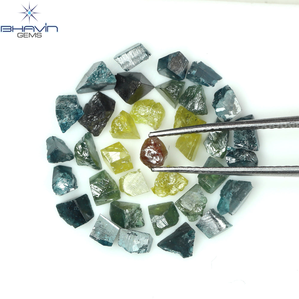 8.43 CT/40 PCS Mix Color Rough Diamond Natural loose Diamond I3 Clarity (4.87 MM)