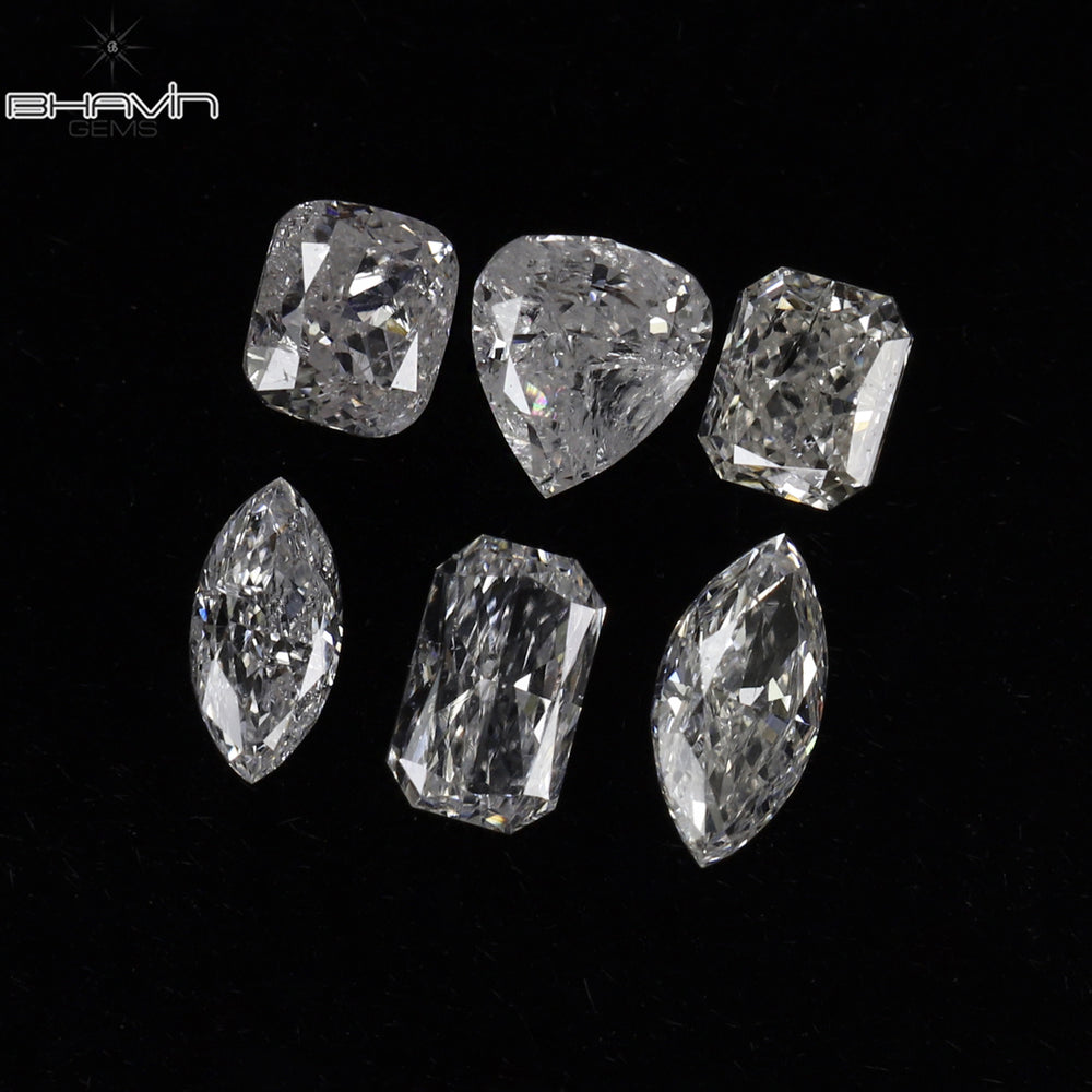 0.40 CT/ 6 Pcs Mix Shape Natural Diamond White Color SI2 Clarity (3.06 MM)