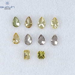 0.65 CT/10 Pcs Mix Shape Natural Diamond Mix Color VS2 Clarity (3.43 MM)