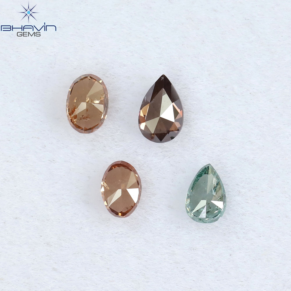 0.40 CT/4 Pcs Mix Shape Natural Diamond Pink Color SI Clarity (3.94 MM)