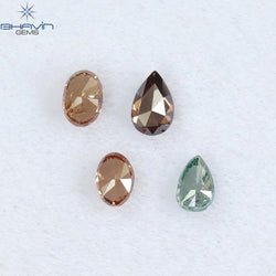 0.40 CT/4 Pcs Mix Shape Natural Diamond Pink Color SI Clarity (3.94 MM)