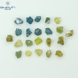 1.89 CT/22 PCS Rough Shape Enhanced Mix Color Natural Diamond I3 Clarity (3.30 MM)