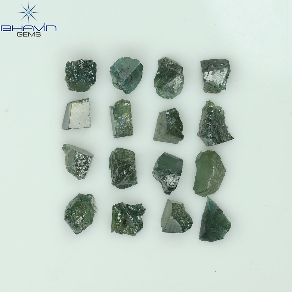 5.14 CT/20 PCS Green Color Rough Diamond Natural loose Diamond I3 Clarity (4.08 MM)