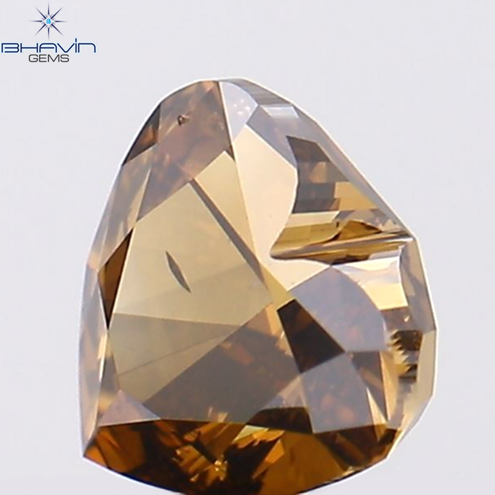 0.50 CT Heart Shape Natural Diamond Red Color VS2 Clarity (4.88 MM)