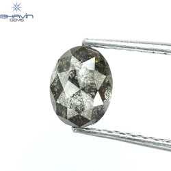 0.88 CT Oval Shape Natural Diamond Salt And Pepper Color I3 Clarity (6.28 MM)